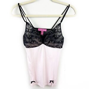 Betsey Johnson Intimates Y2K lace cami blouse 90's babydoll cami size: S